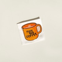 Объемная наклейка "Fuck Bad Coffee"